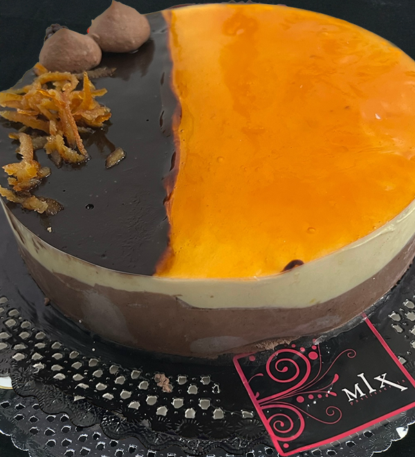Mousse naranja y chocolate